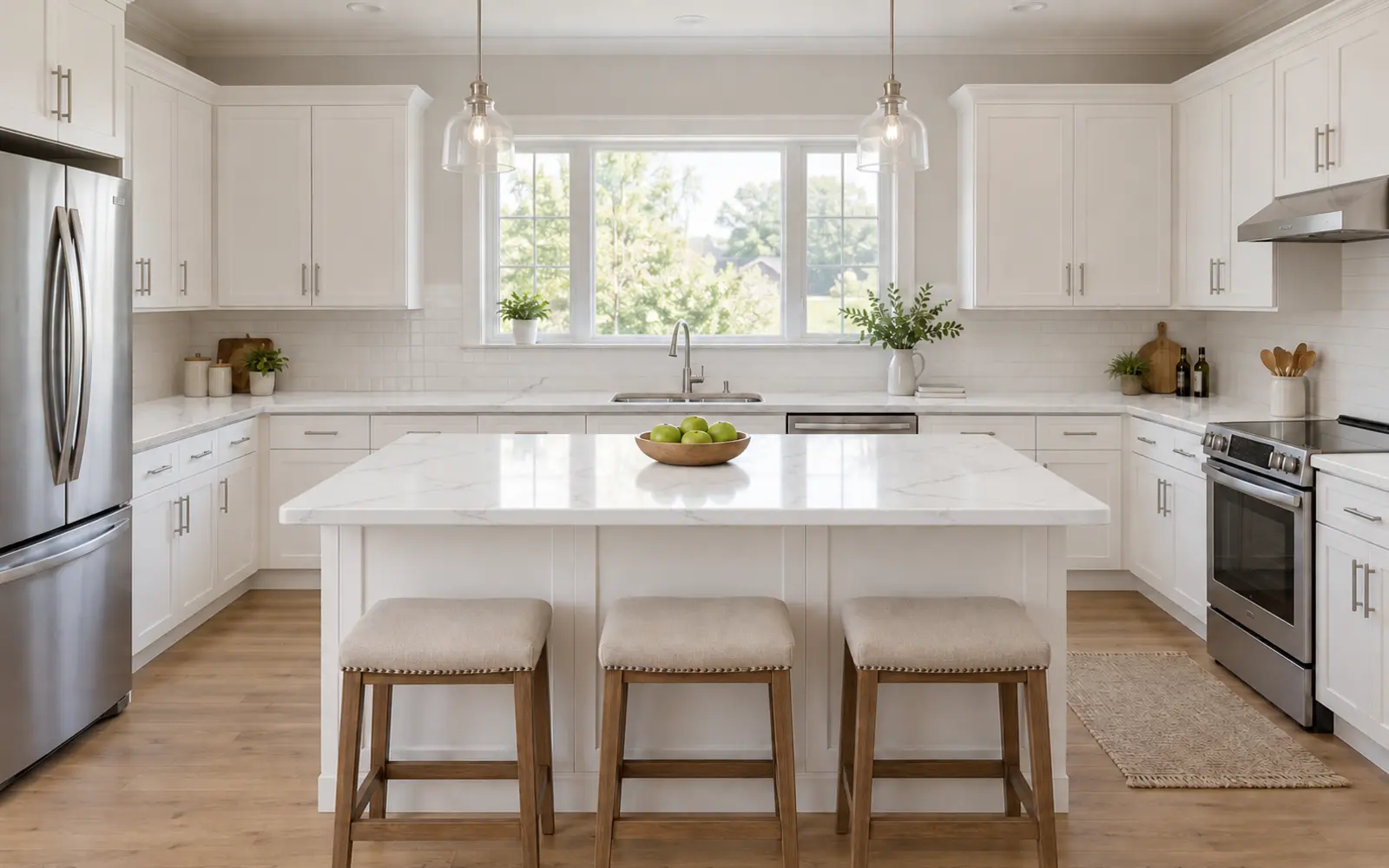 Before and after kitchen countertop transformation yenilenmiş görünüm